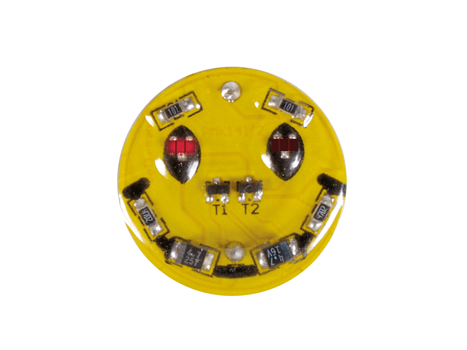 Soldering Kit, Diy, Smd Happy Face, Minigadget, 2 LEDs, Ideal For Smd Technology Introduction, Yellow