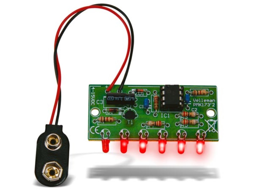 Educational Soldering Kit, Mini Chaser Effect With 6 LEDs