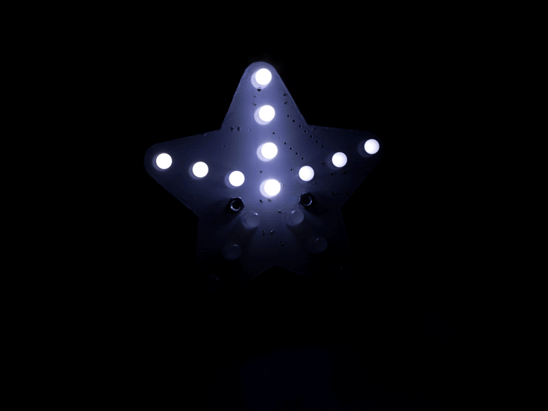 Soldering Kit, Diy, White Light Star, 14 LED Effects, Battery, Ideal For Christmas