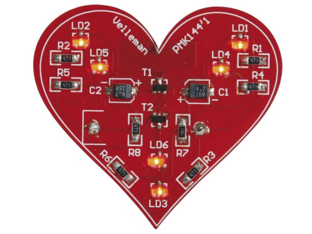 Soldering Kit, Diy, Flashing Smd Heart, Mini Love Gadget, Valentine