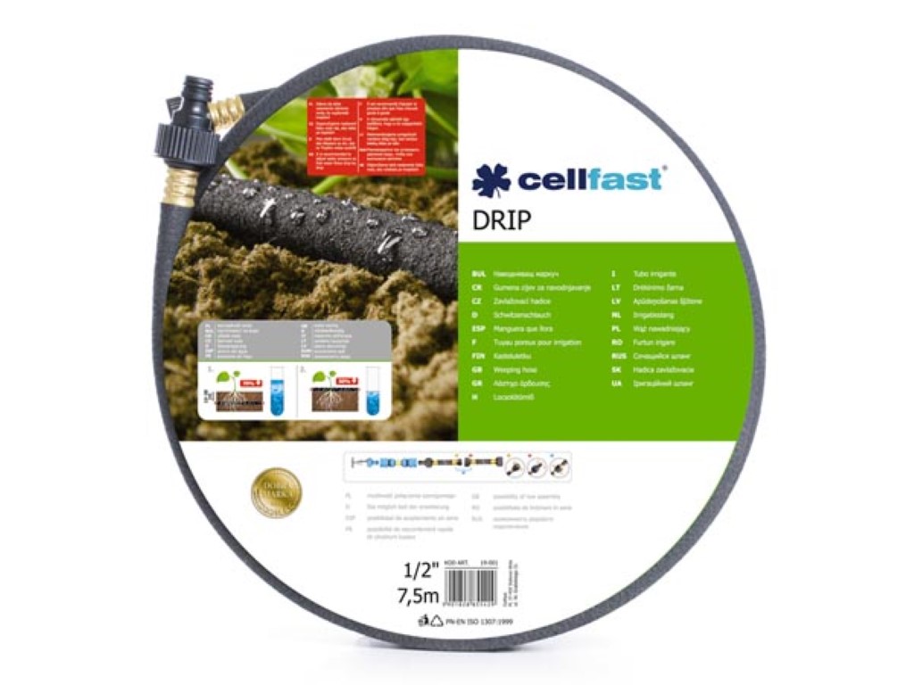 Cellfast - Drip Watering Hose - 1/2in - 7.5m