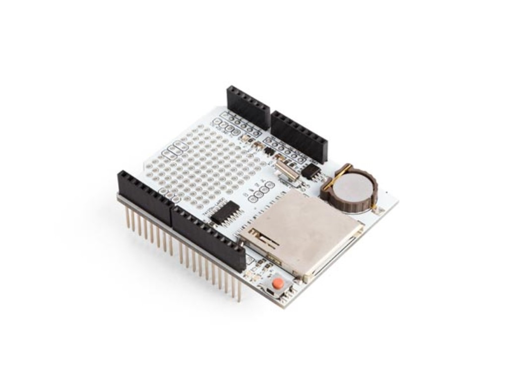 Arduino Compatible Data Logging Shield, Sd Card, Backup Battery, Stackable, Prototyping