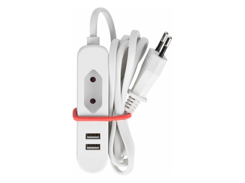 Socket Strip With 1 Euro Plug And 2 USB Ports - Ideal For On The Go