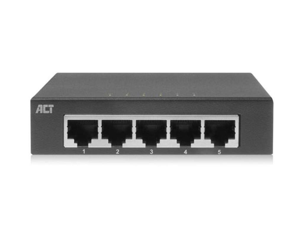 Networking Switch - 5 Ports - 10/100/1000 Mbps -  Metal Design