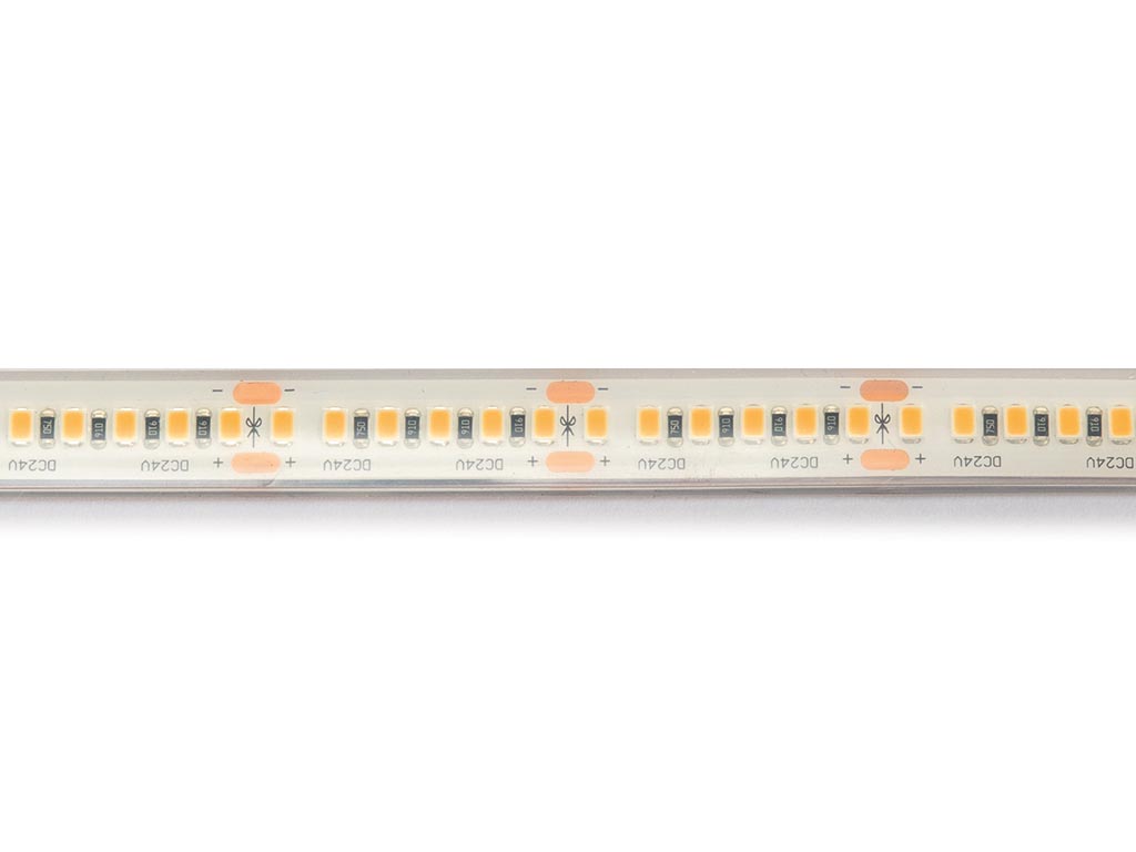 Flexible LED strip - white 3000K - 180 LEDs/m - 5 m - 24 V - IP68 - CRI90