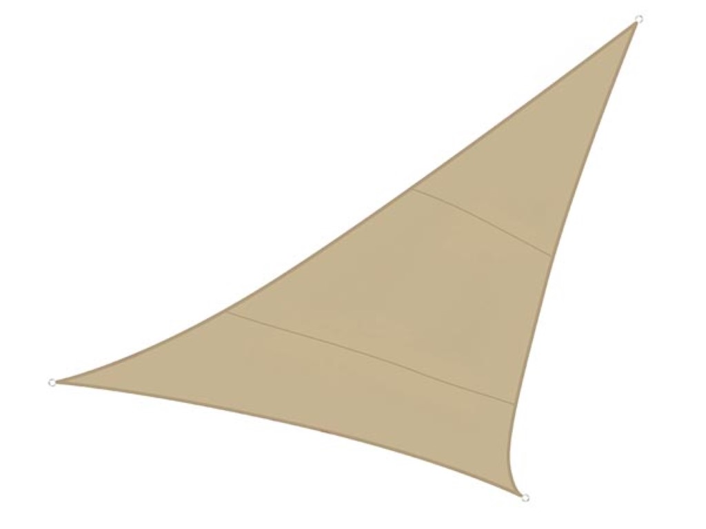 VOILE SOLAIRE PERMABLE - TRIANGLE 5 x 5 x 5m, couleur: beige