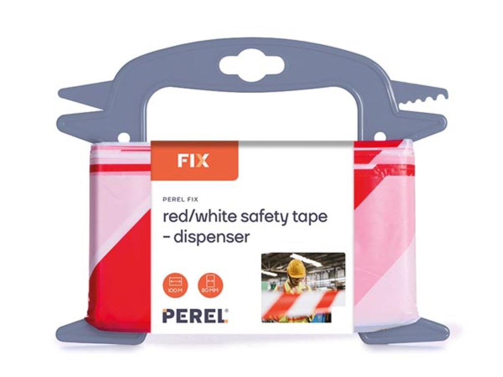 Red/white Safety Tape - 100 M - Dispenser