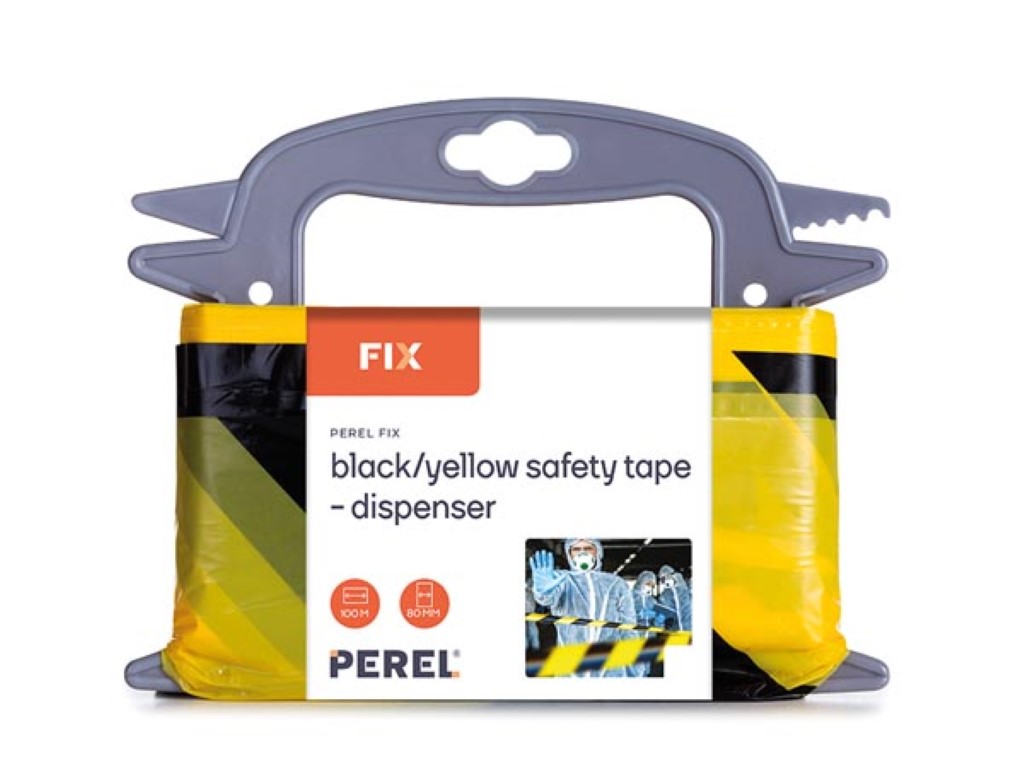 Black/yellow Safety Tape - 100 M - Dispenser