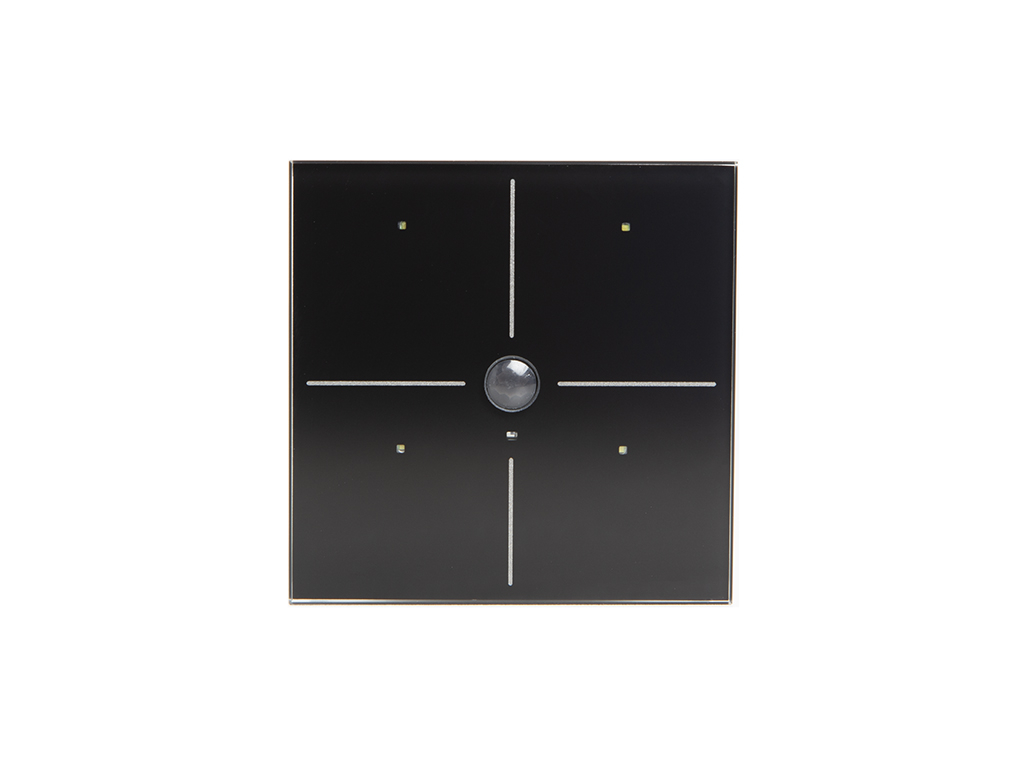 Glass Panel Control Module With 4 Touch Keys And Built-in Motion And Twilight Sensor (black Edition)